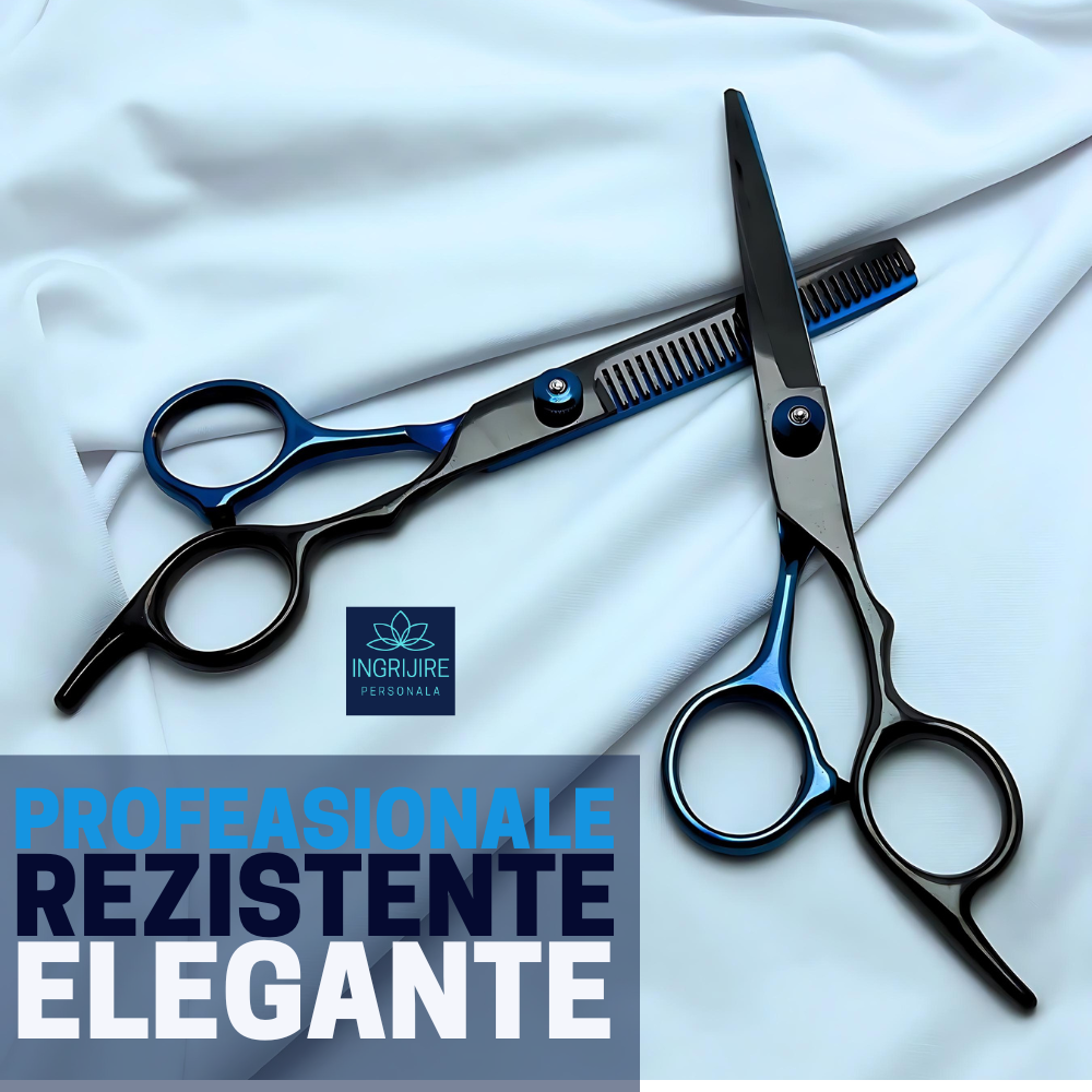 Set de 2 foarfece de tuns si filat 6''- black&blue [3]