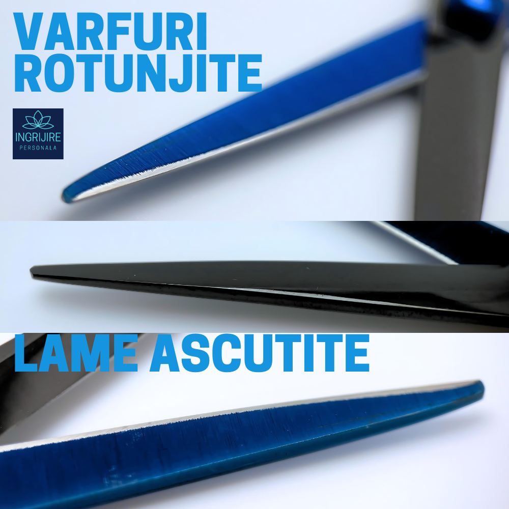 Set de 2 foarfece de tuns si filat 6''- black&blue [6]