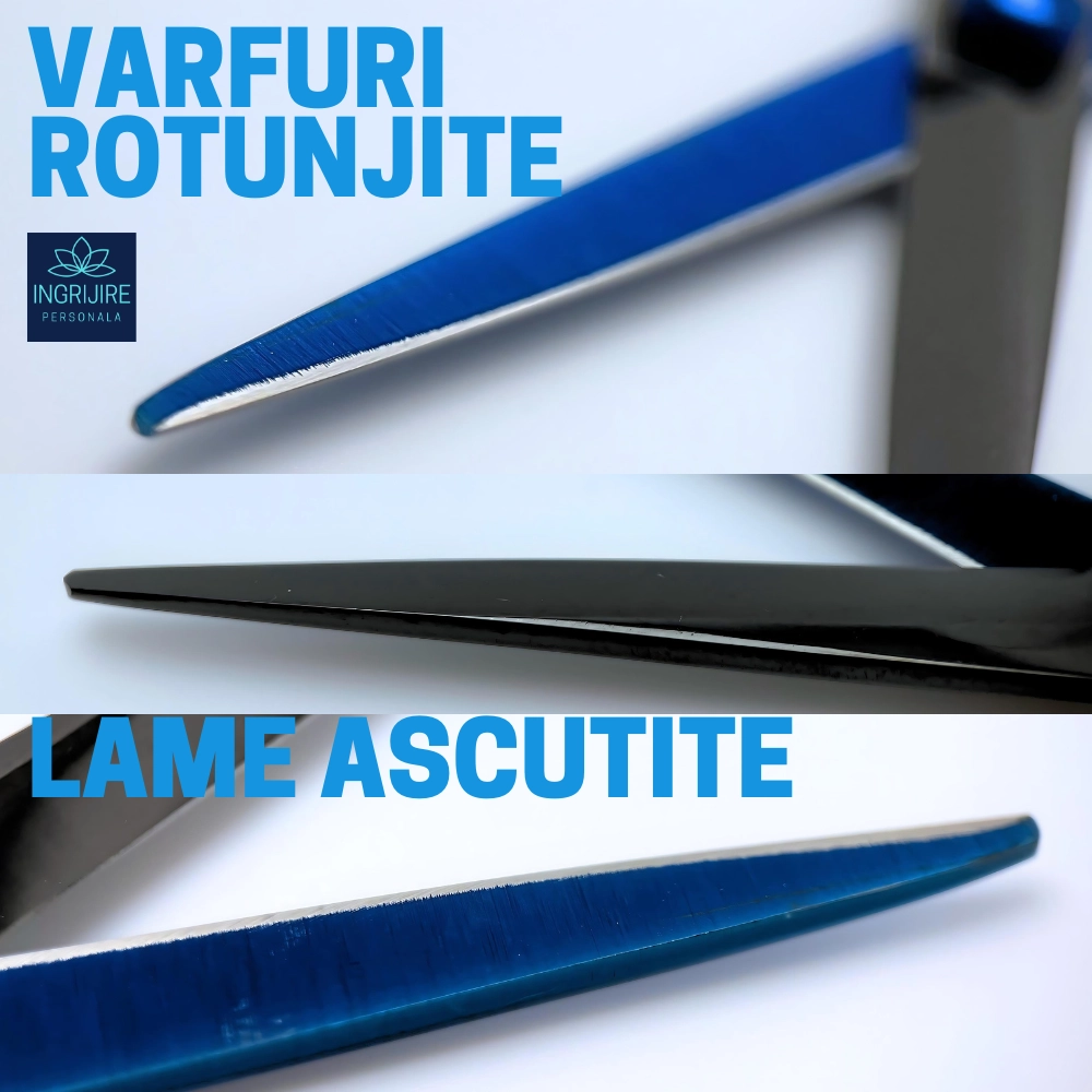 Set de 2 foarfece de tuns si filat 6''- black&blue [4]