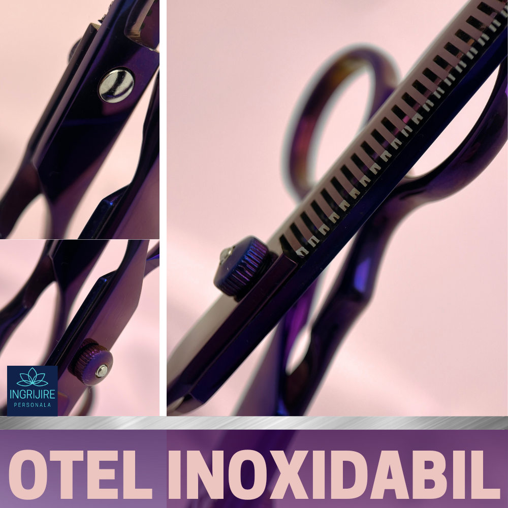 Set de 2 foarfece de tuns si filat 6''- purple [7]