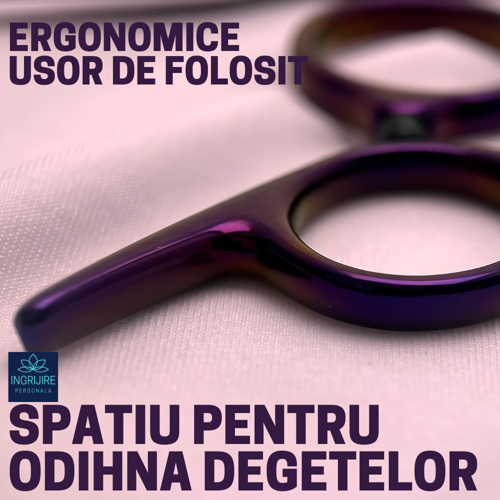 Set de 2 foarfece de tuns si filat 6''- purple [4]