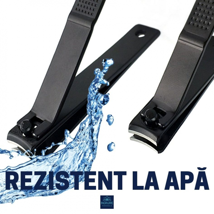 Set de 2 unghiere pentru manichiura&pedichiura cu carcasa din piele ecologica, otel negru mat [7]