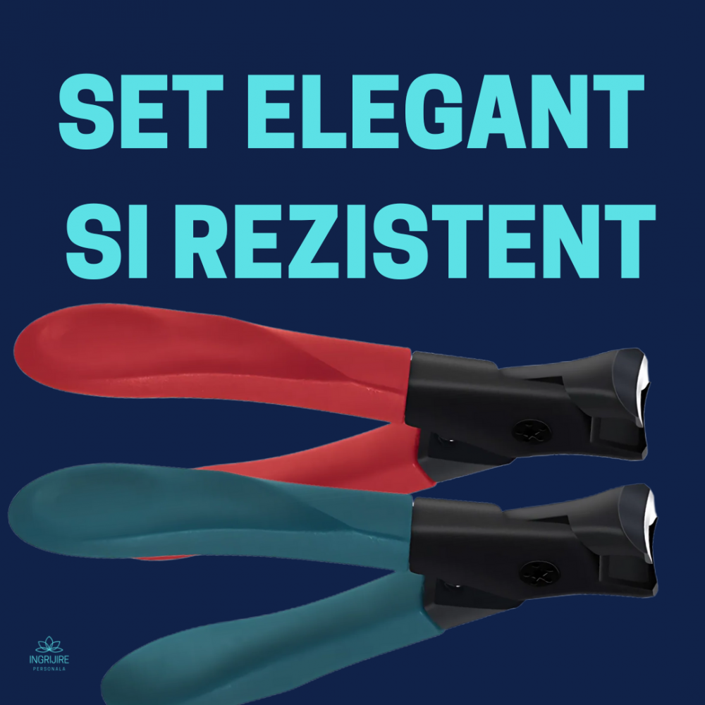 Set de 2 unghiere pentru pedichiura cu deschidere mare, red&green [3]