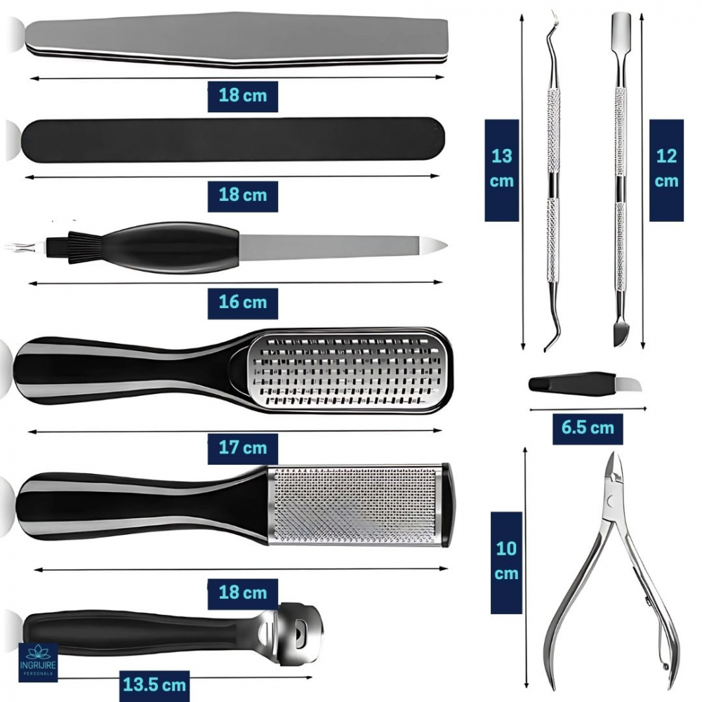 Set de 26 de piese pentru pedichiura, curatarea calcaielor [2]
