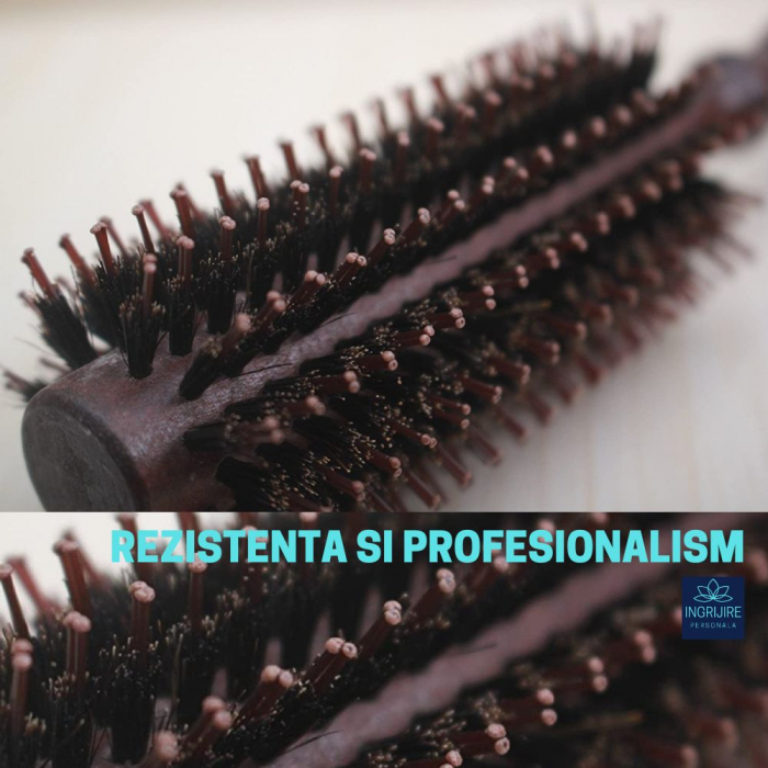 Set de 3 perii pentru frizerie, maner din lemn, termorezistente [8]