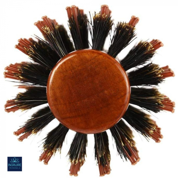 Set de 3 perii pentru frizerie, maner din lemn, termorezistente [4]