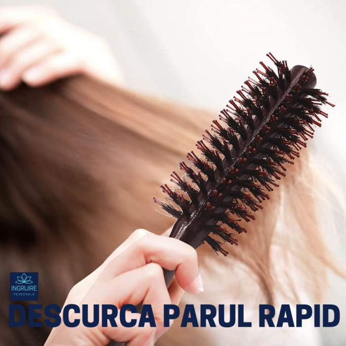 Set de 3 perii pentru frizerie, maner din lemn, termorezistente [7]