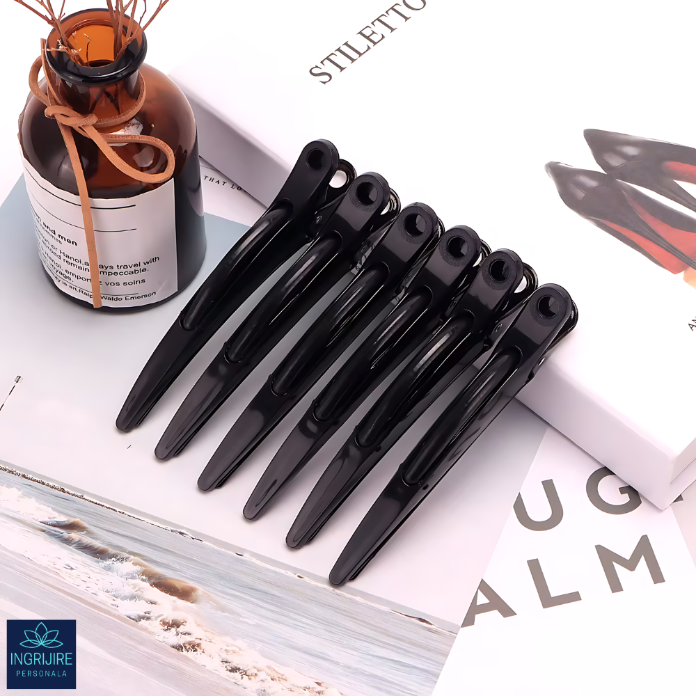 Set de 6 clame de par pentru coafura, Negru [5]