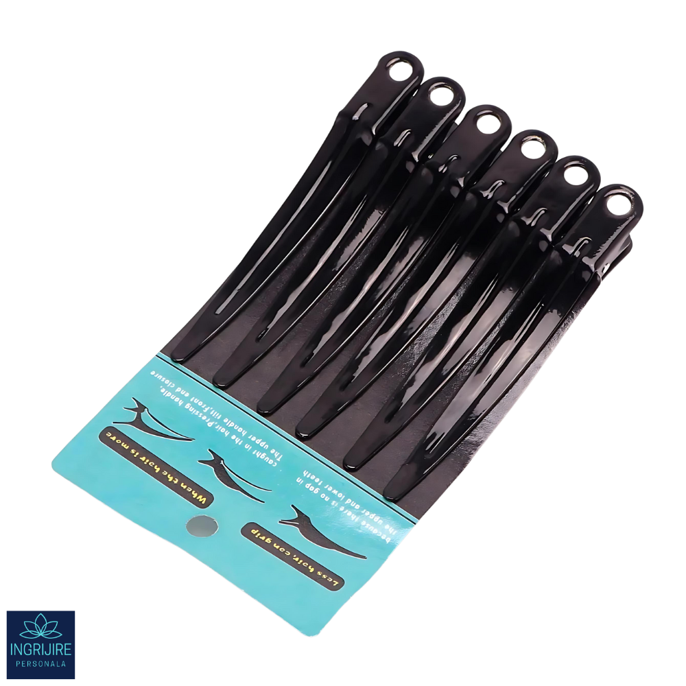 Set de 6 clame de par pentru coafura, Negru [2]