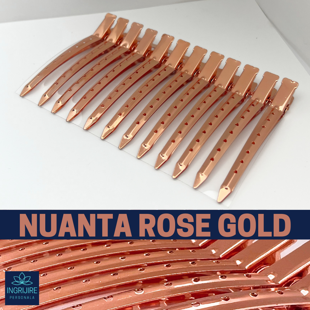 Set de 12 clame de par pentru coafura, rose gold [3]