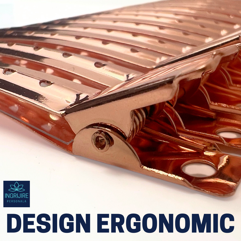 Set de 12 clame de par pentru coafura, rose gold [5]