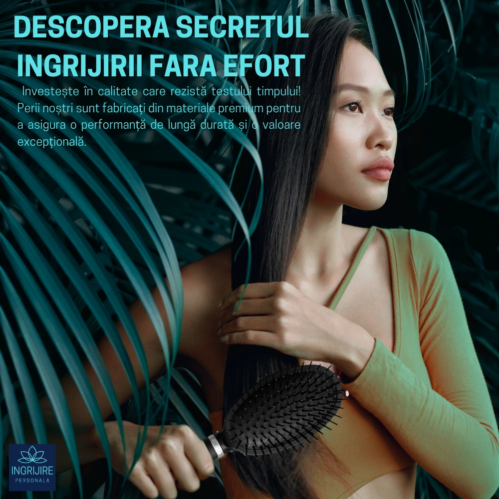 Set de 6 perii de par, BLACK, pentru coafor/frizerie [7]