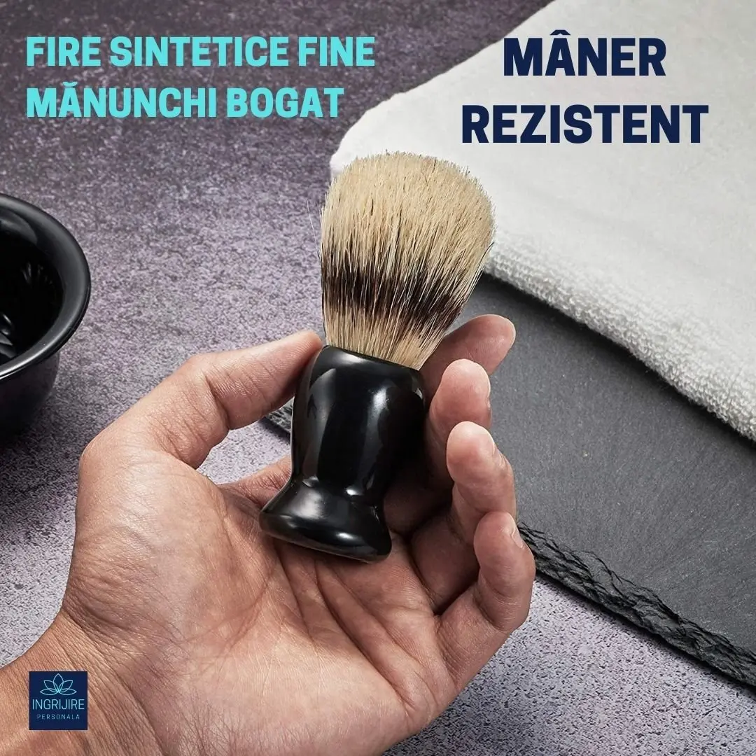 Set pentru barbierit clasic cu aparat de ras clasic, pamatuf, bol si stativ [10]