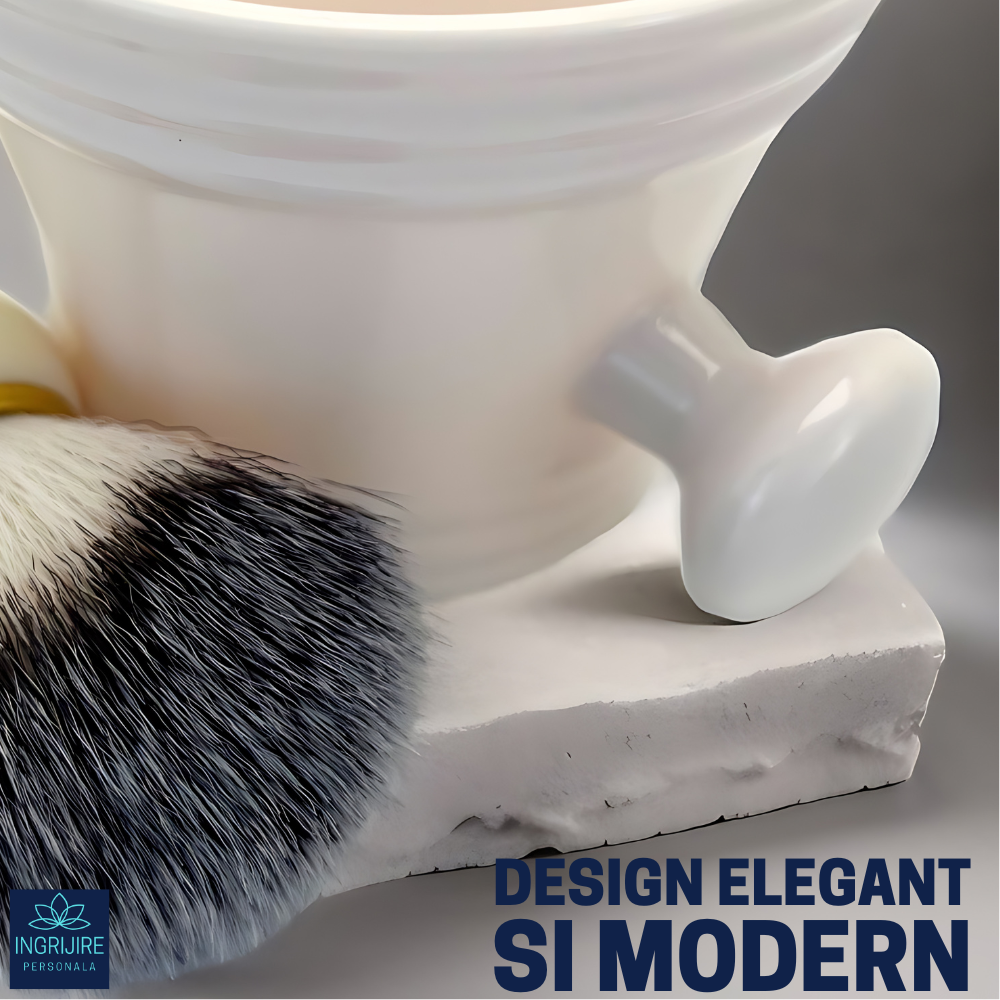Set, bol si  pamatuf pentru barbierit, alb [6]