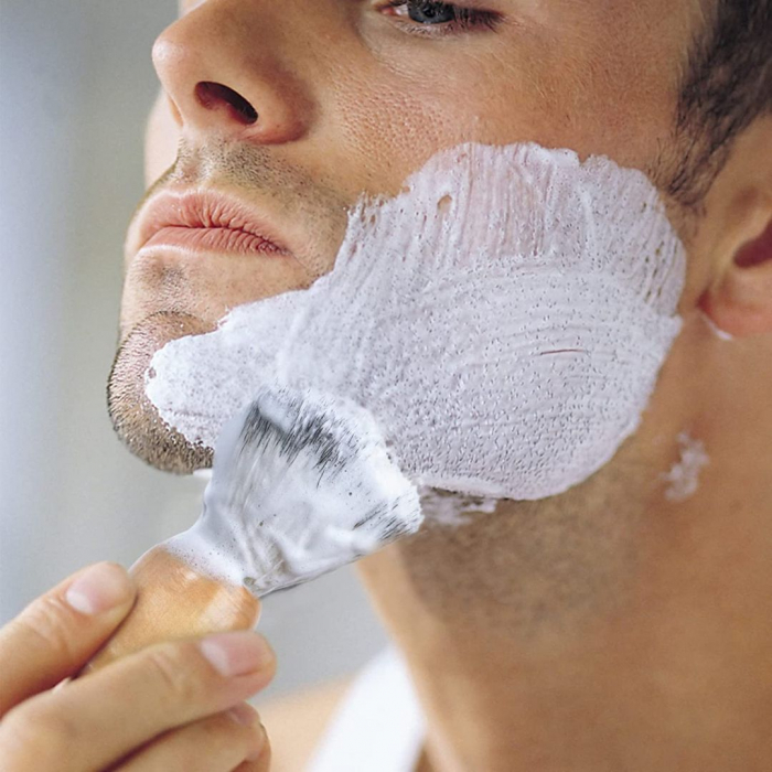 Set pentru barbierit din aparat de ras clasic Safety razor si pamatuf cu maner din lemn [7]
