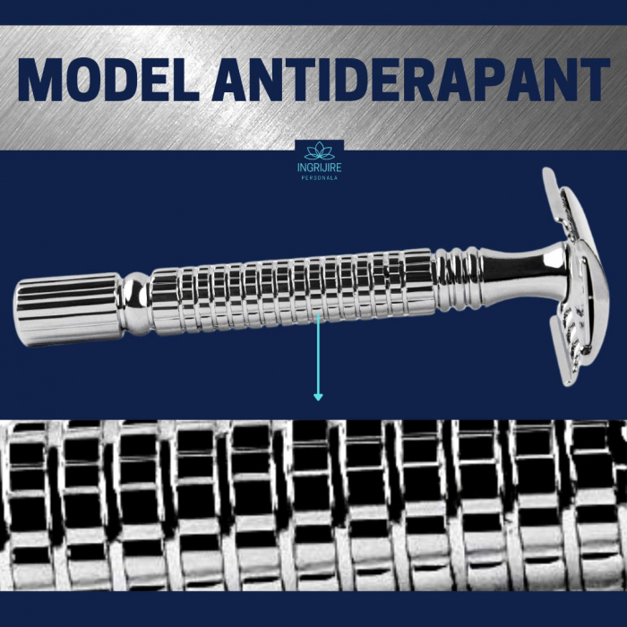 Set pentru barbierit din aparat de ras clasic Safety razor si pamatuf cu maner din lemn [16]