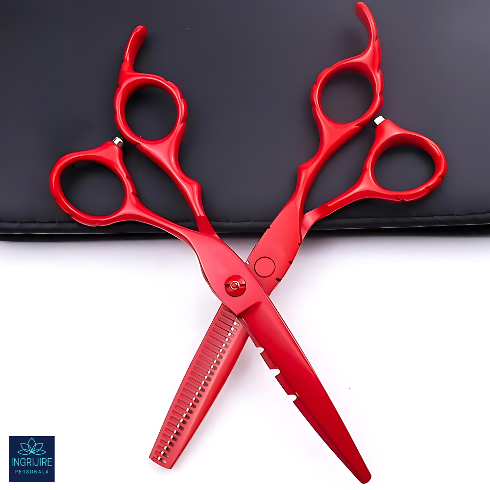 Set profesional de 2 foarfece de tuns si filat 6''- phantom red [2]