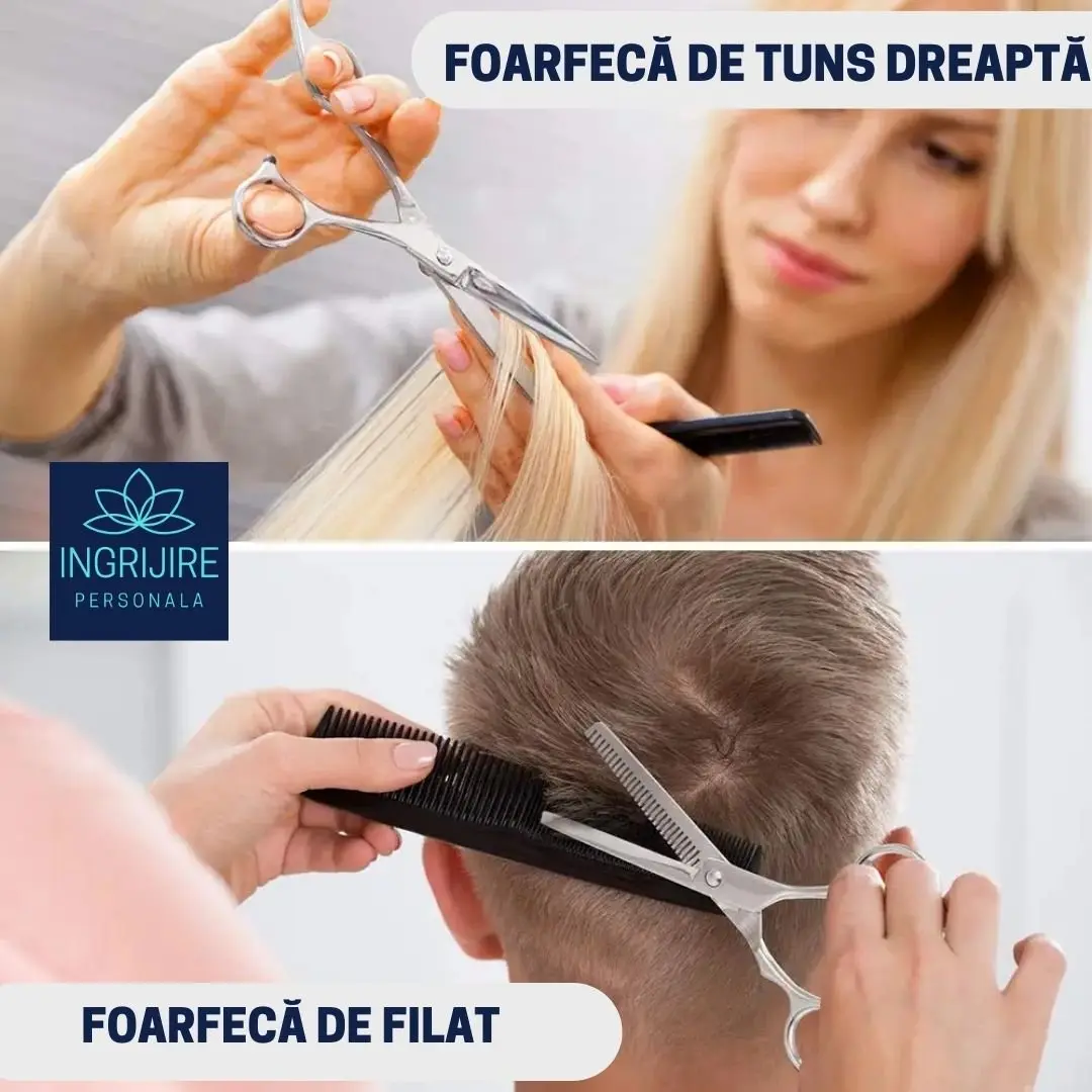 Set profesional de 2 foarfece de tuns si filat 6'', finisaj tip oglinda [6]