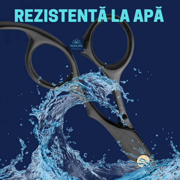 Set profesional de 2 foarfece de tuns si filat 6'', Matte Black [11]