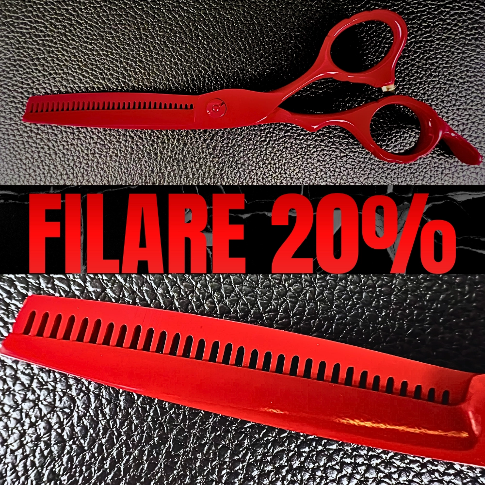 Set profesional de 2 foarfece de tuns si filat 6''- phantom red [4]