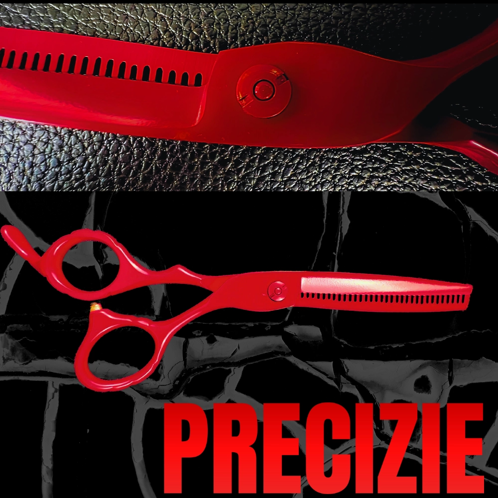 Set profesional de 2 foarfece de tuns si filat 6''- phantom red [5]