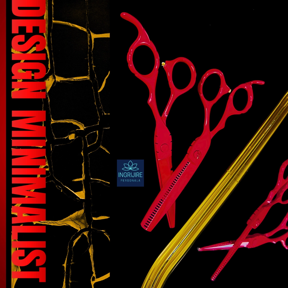 Set profesional de 2 foarfece de tuns si filat 6''- phantom red [6]