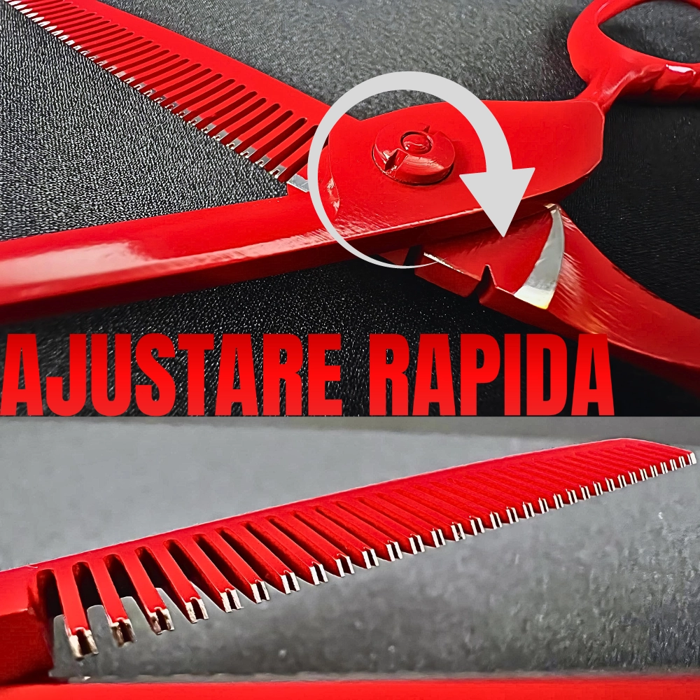 Set profesional de 2 foarfece de tuns si filat 6''- phantom red [3]