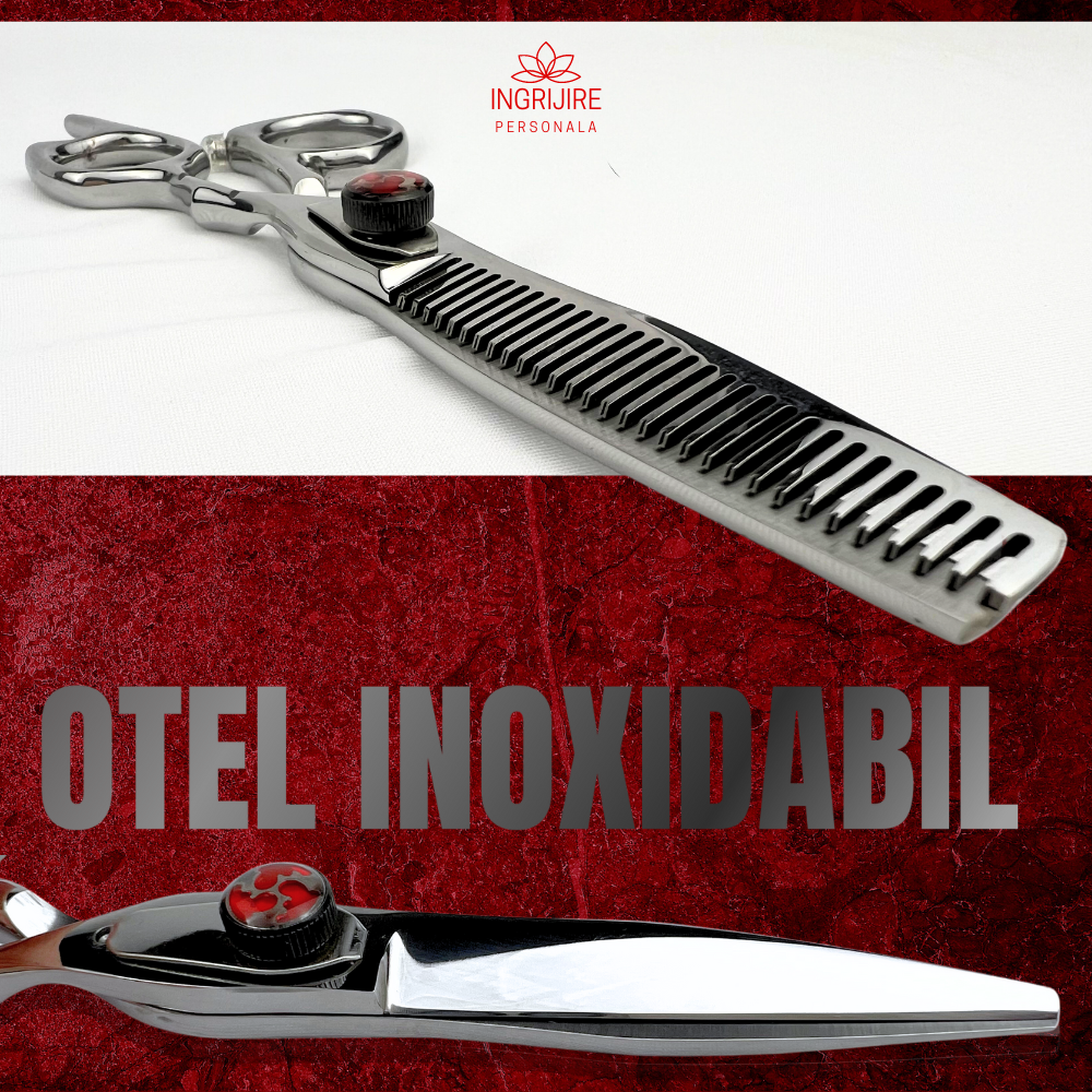 Set profesional de 2 foarfece de tuns si filat 6'' - Silver Master [2]
