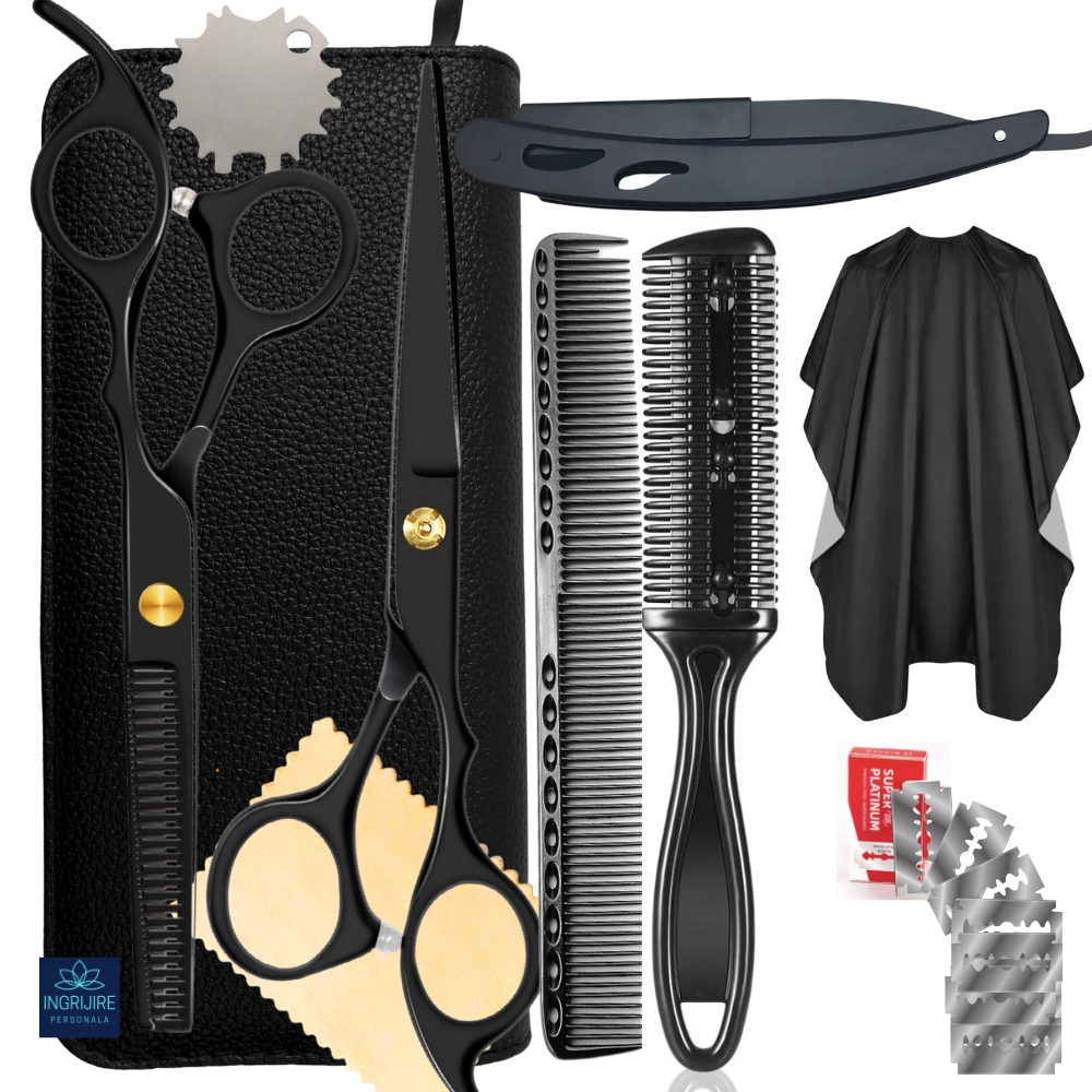 Set profesional pentru frizerie matte black, 9 instrumente [1]