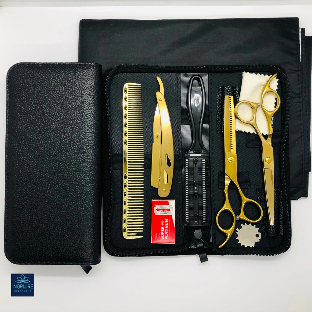 Set profesional pentru frizerie royal gold, 10 instrumente [3]