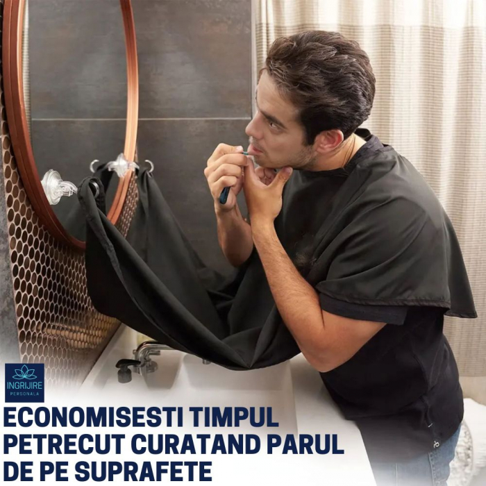 Sort / pelerina pentru barbierit negru [4]