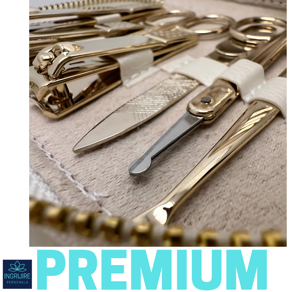 Trusa manichiura 12 piese, otel inoxidabil - Gold [3]