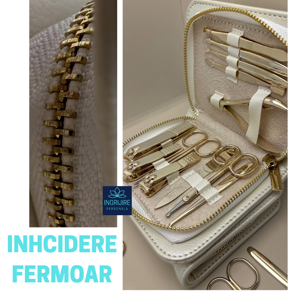 Trusa manichiura 12 piese, otel inoxidabil - Gold [5]