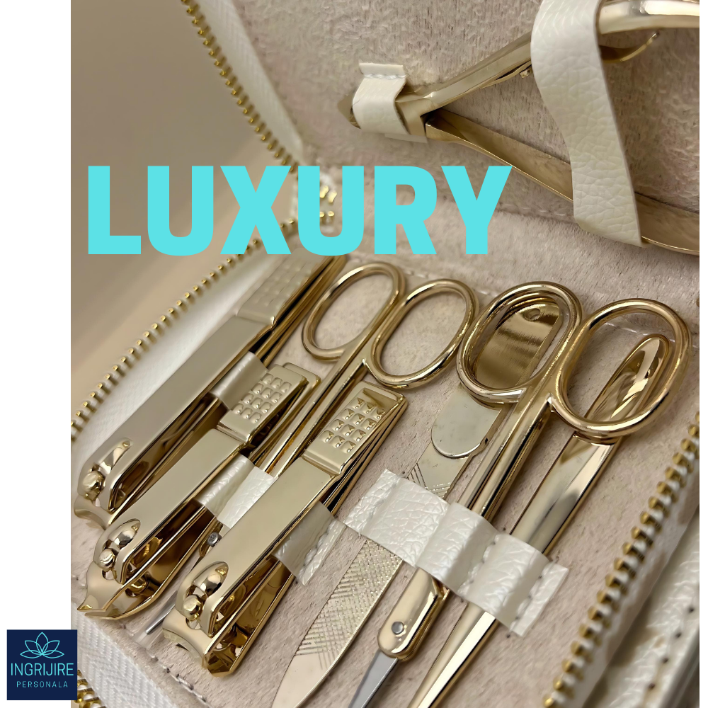 Trusa manichiura 12 piese, otel inoxidabil - Gold [4]