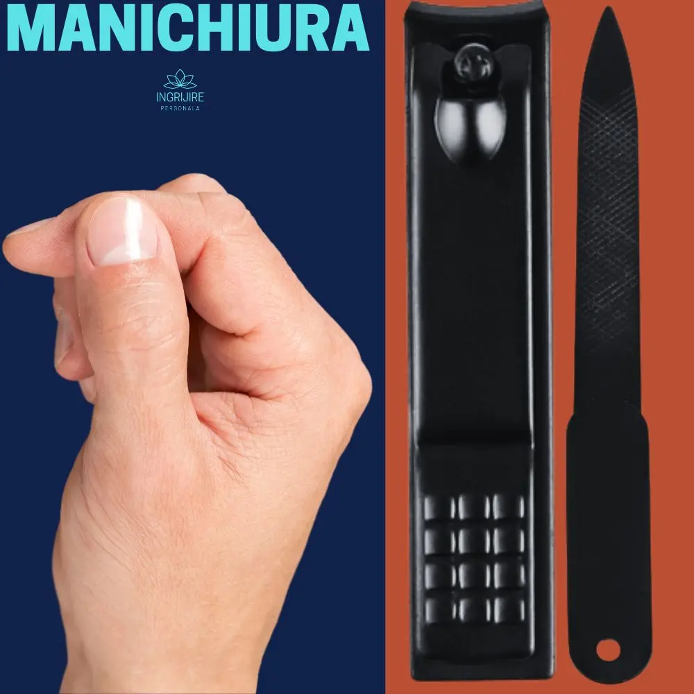 Trusa manichiura 4 piese, otel inoxidabil negru mat [3]