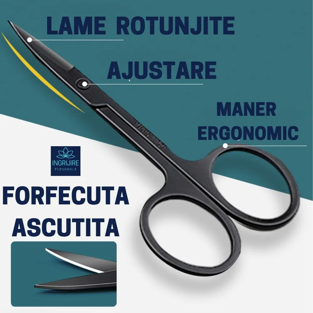 Trusa manichiura 4 piese, otel inoxidabil negru mat [8]