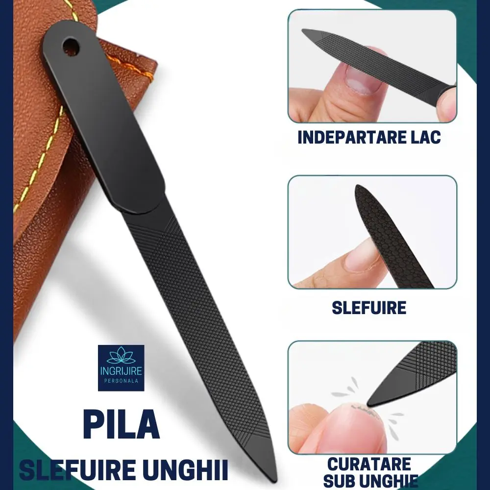 Trusa manichiura 4 piese, otel inoxidabil negru mat [7]