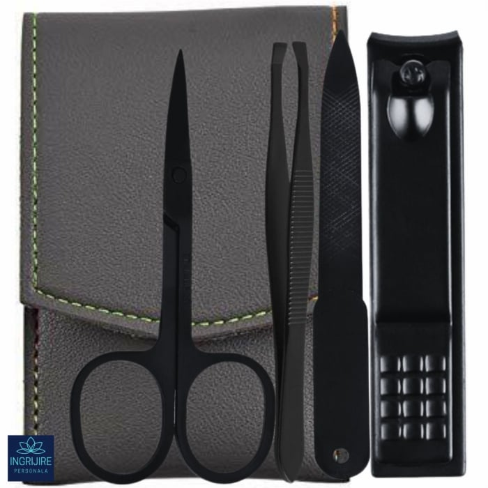 Trusa manichiura 4 piese, otel inoxidabil, Street Grey [2]