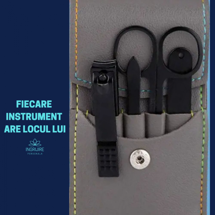 Trusa manichiura 4 piese, otel inoxidabil, Street Grey [17]