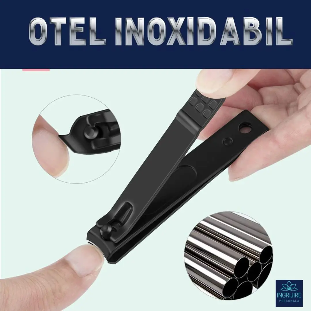 Trusa manichiura Black 8 piese, otel negru mat [5]