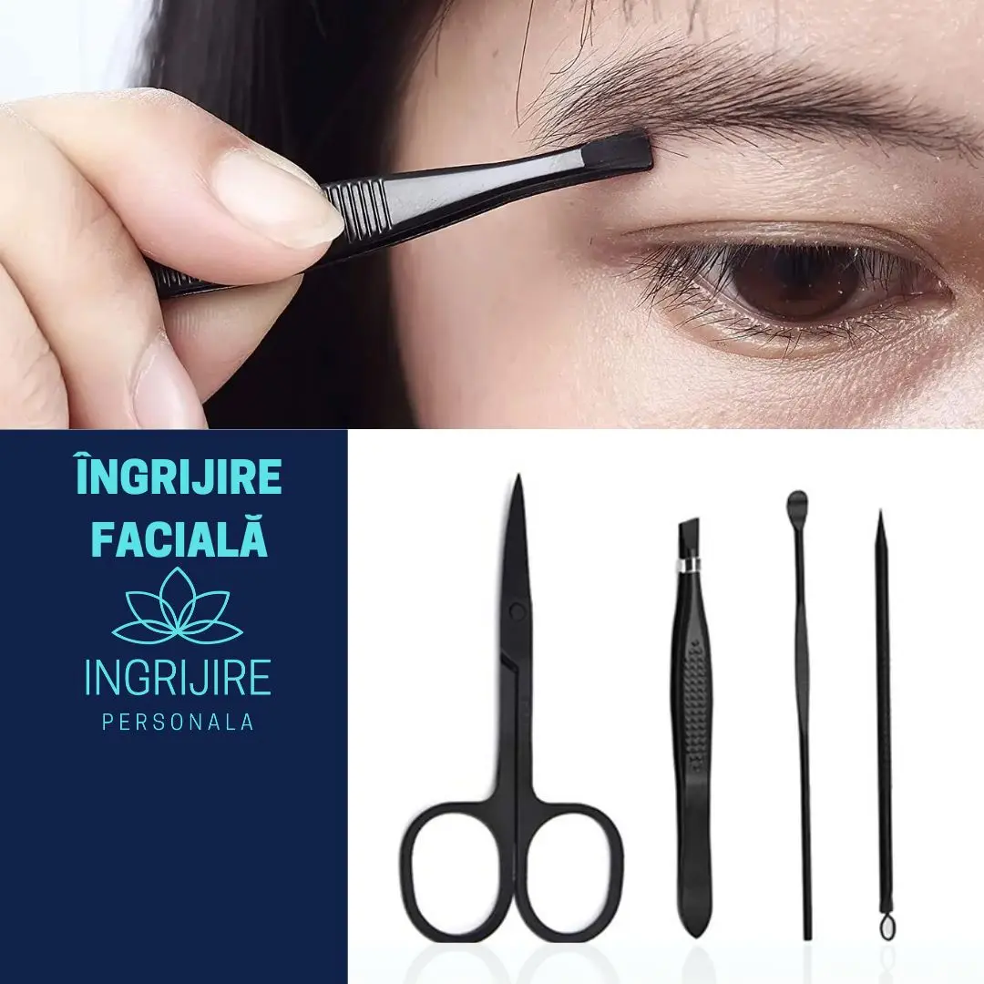 Trusa manichiura profesionala 15 piese black texture -piele eco texturata [9]