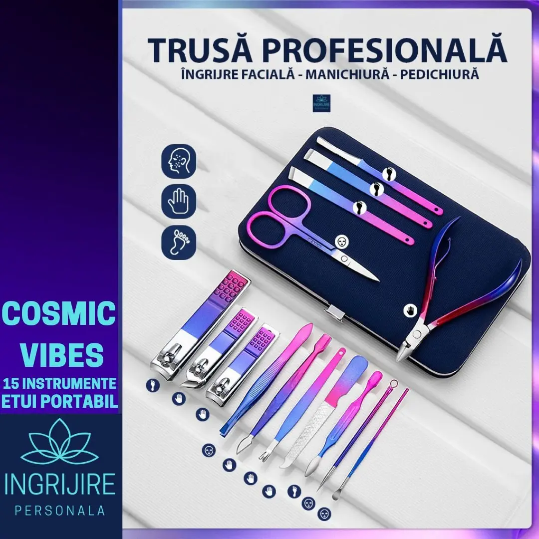 Trusa manichiura profesionala 15 piese, cosmic vibes [5]