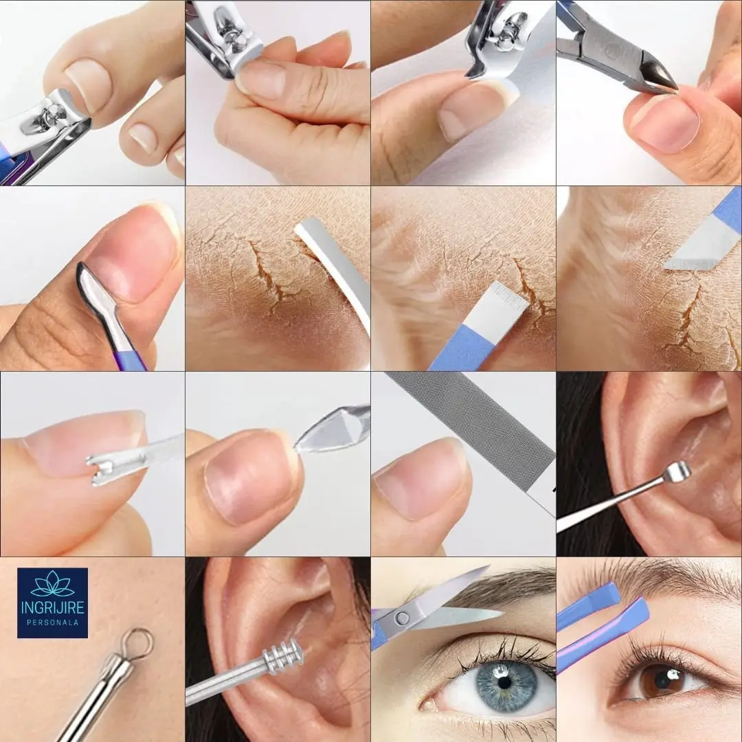 Trusa manichiura profesionala 16 piese, otel inoxidabil -LAGOON [11]