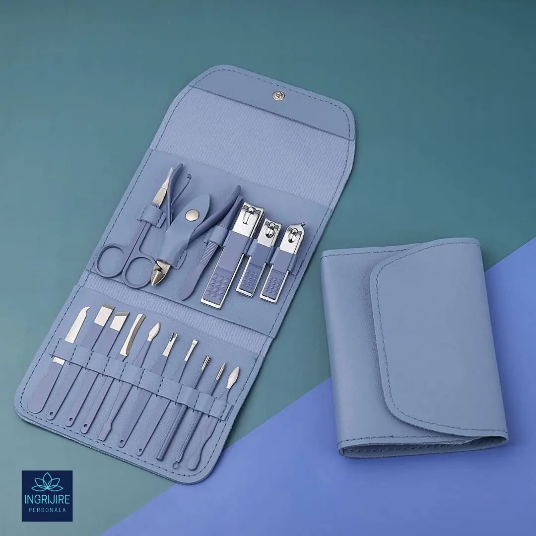 Trusa manichiura profesionala 16 piese, otel inoxidabil -LAGOON [4]