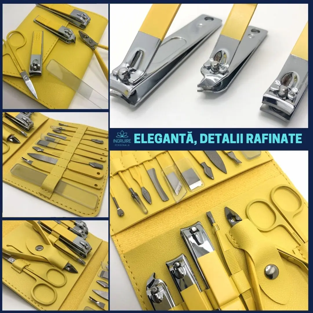 Trusa manichiura profesionala 16 piese, otel inoxidabil - LEMON [2]