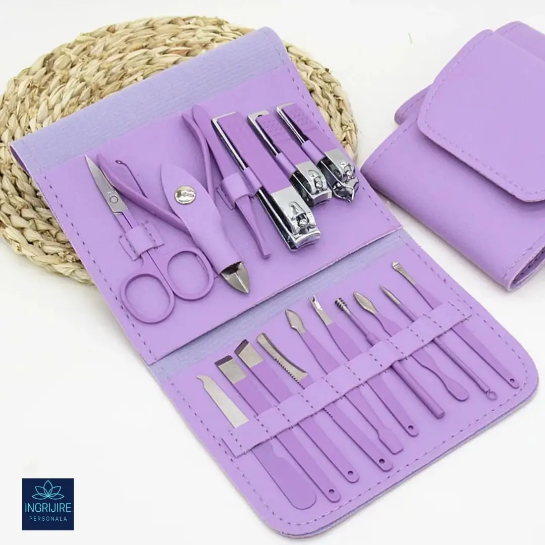 Trusa manichiura profesionala 16 piese, otel inoxidabil -ORHIDEE [1]