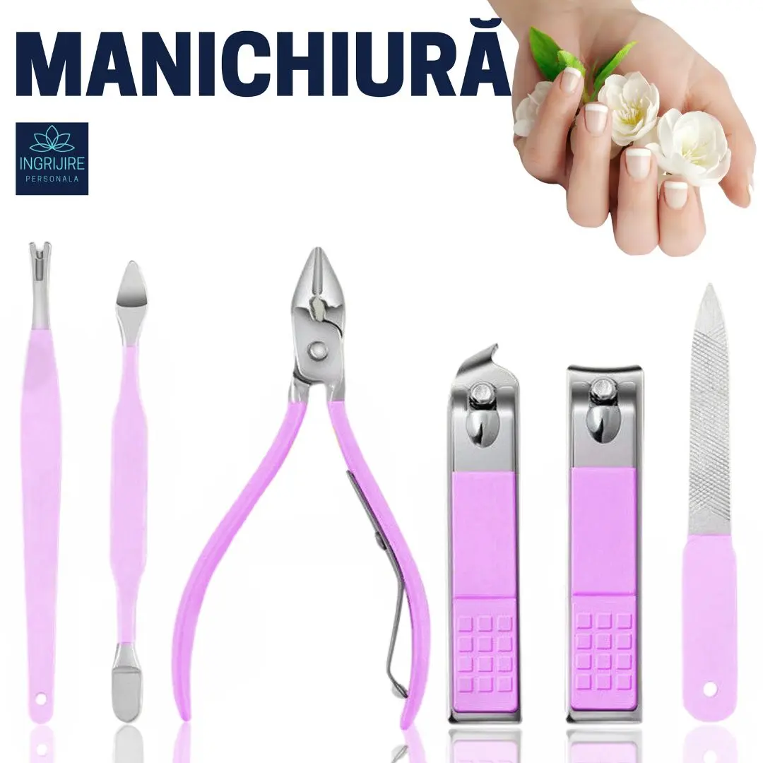 Trusa manichiura profesionala 16 piese, otel inoxidabil -ORHIDEE [4]