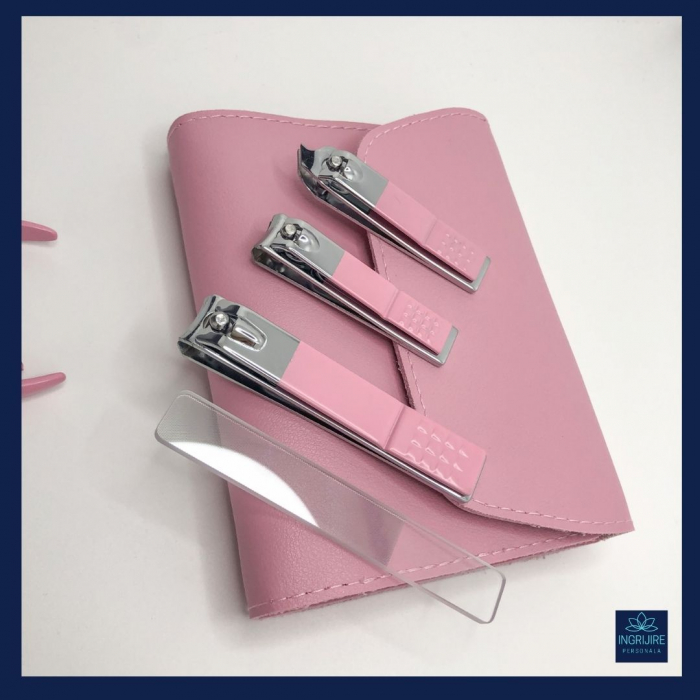 Trusa manichiura profesionala 16 piese, otel inoxidabil - PINK BABY DOLL [17]