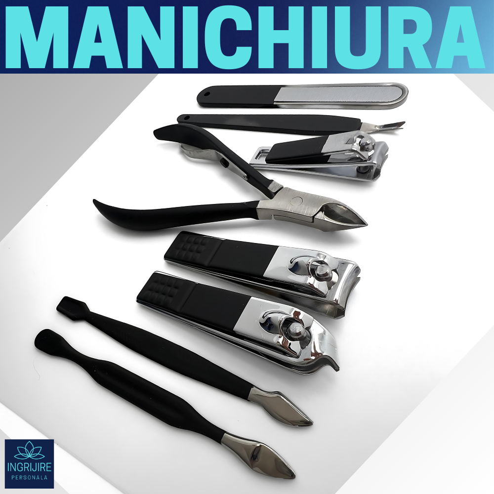 Trusa manichiura profesionala 18 piese, Black&Pink [8]