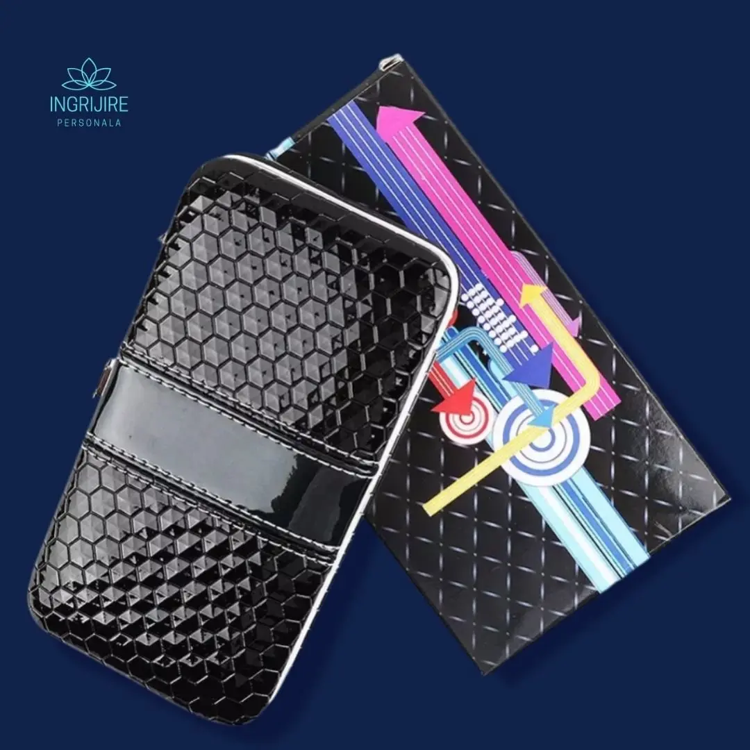 Trusa manichiura profesionala 18 piese, Black&Silver [6]